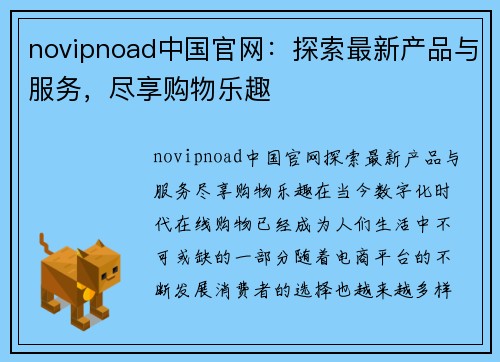 novipnoad中国官网：探索最新产品与服务，尽享购物乐趣